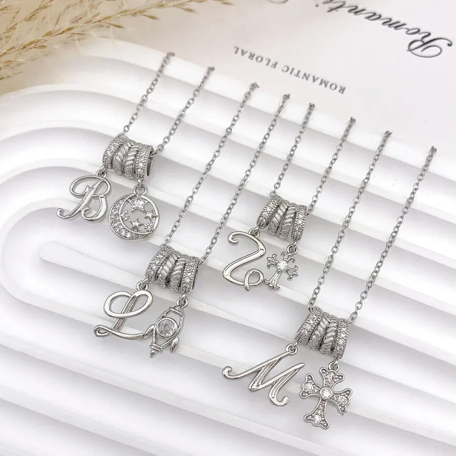 Aurora Star Pendant Necklace – Titanium & Zircon