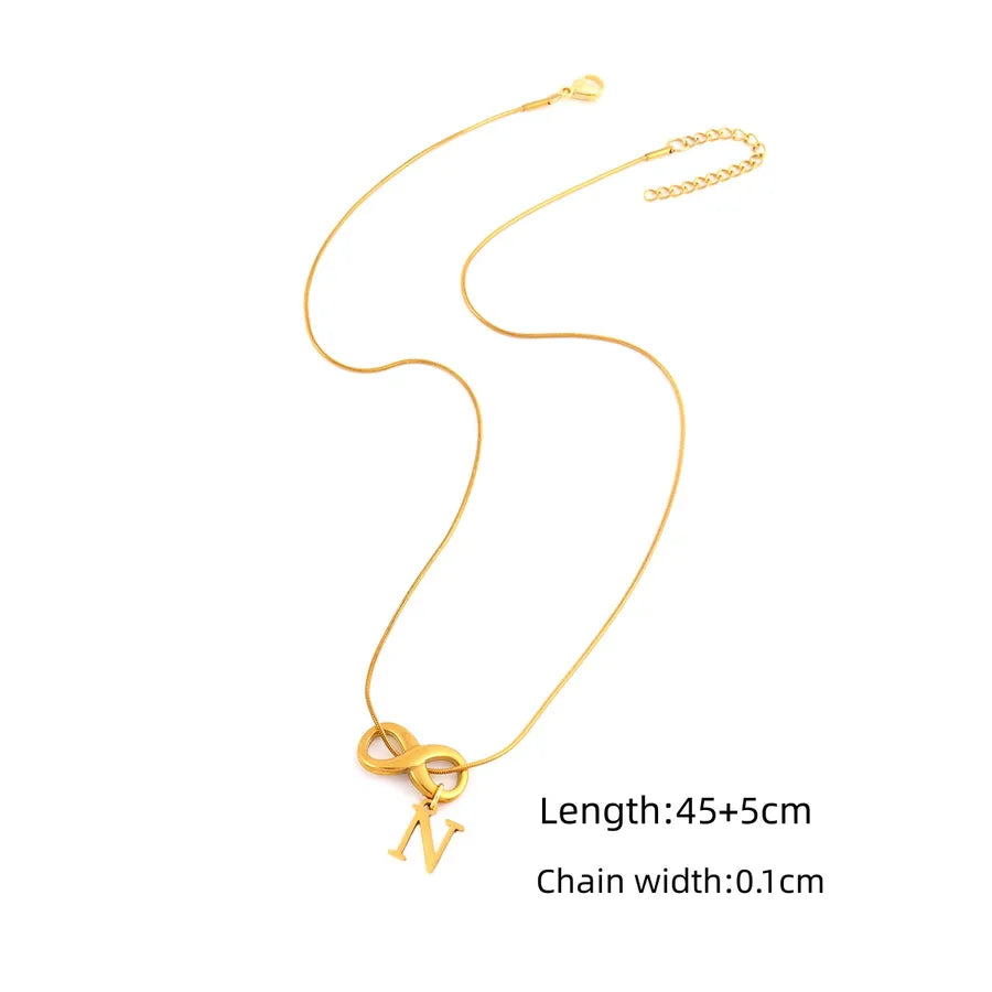 Gold Plated Infinity Pendant Necklace for Women Gold N