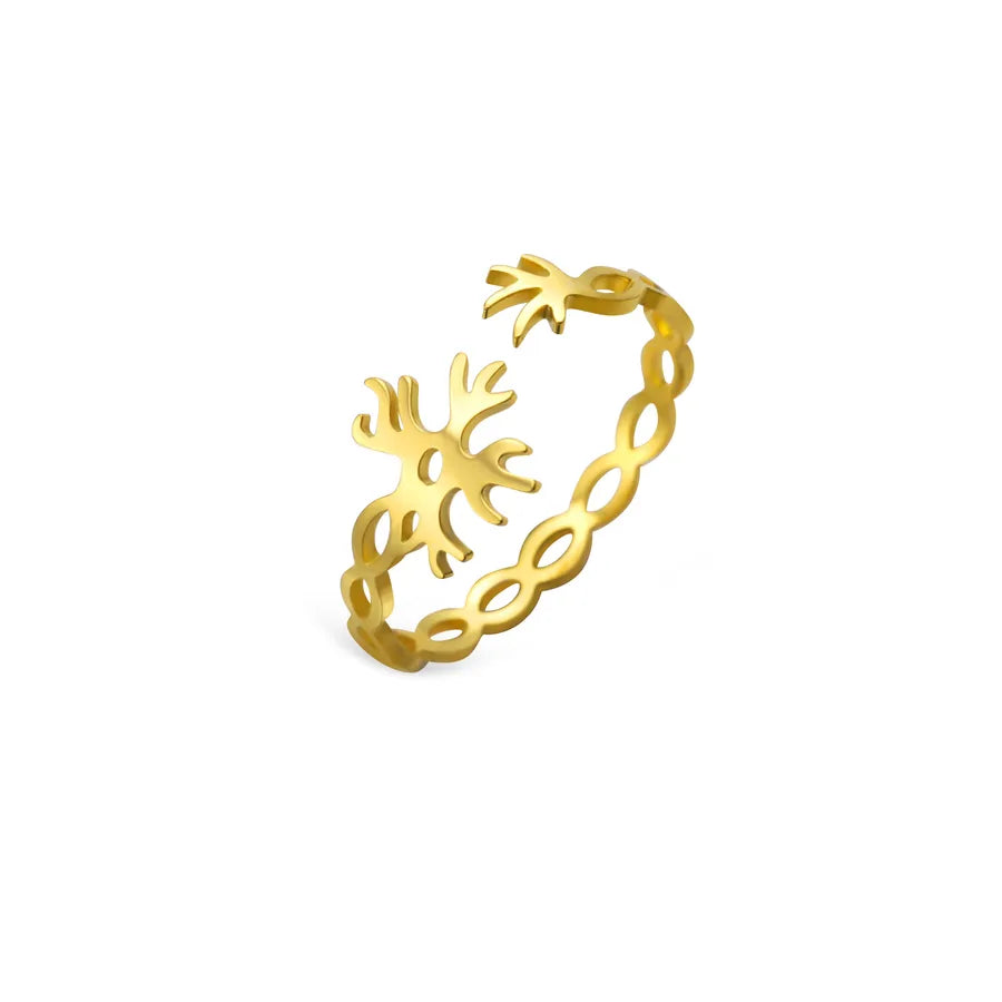 Minimalist Geometric Open Ring for Women Gold