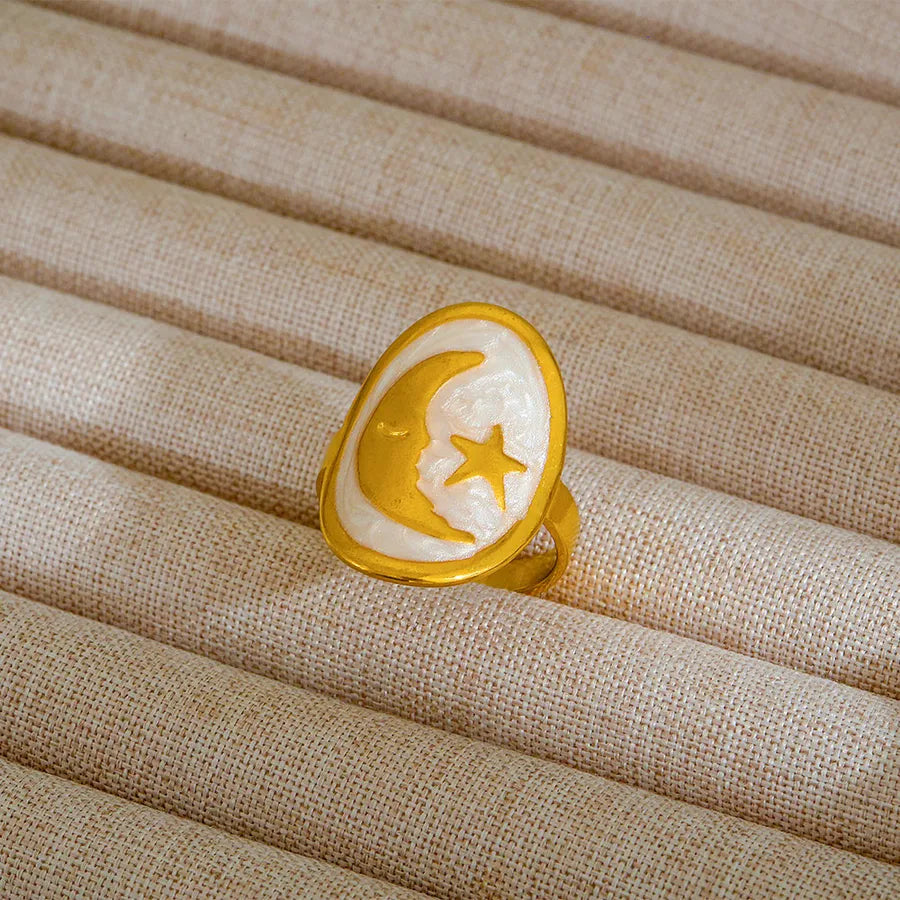 Adjustable 18K Gold Stainless Steel Ring 256