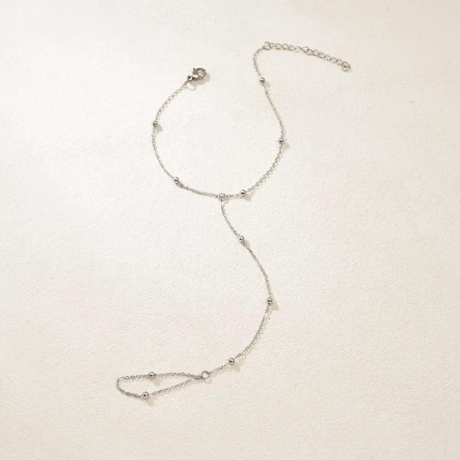 Gold Stainless Steel Finger Chain Bracelet