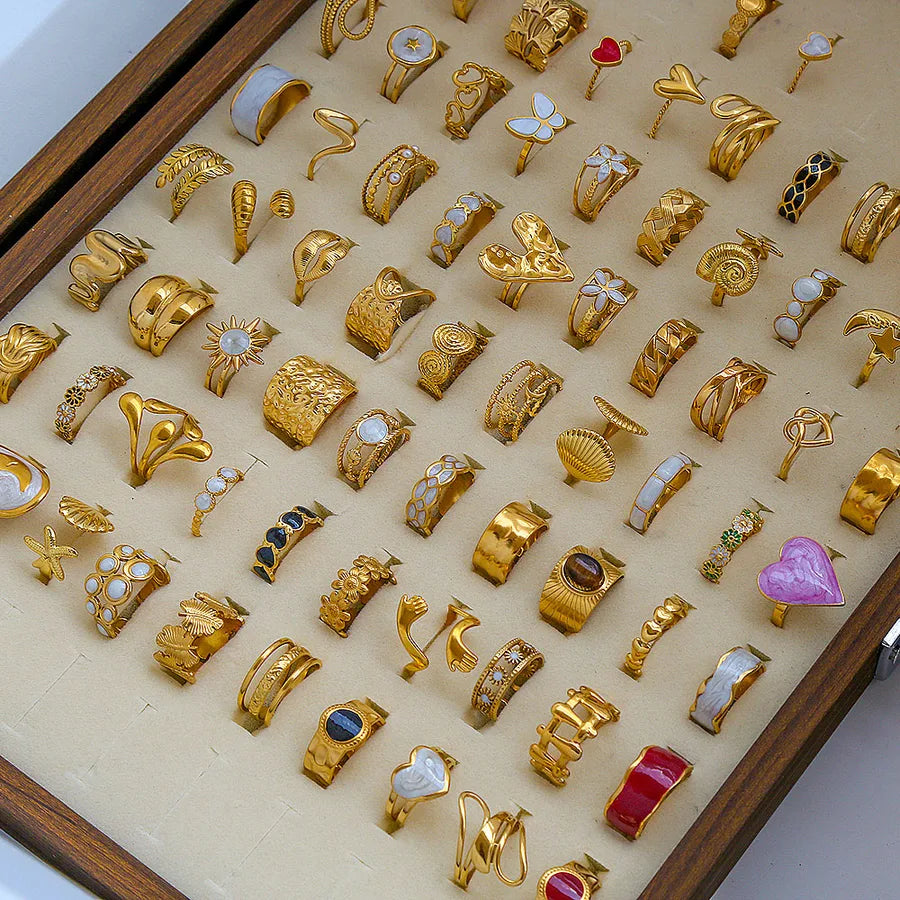 Heart Pattern Stainless Steel Ring