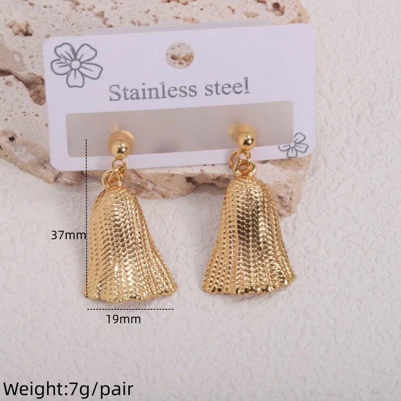 Gold Starfish Shell Drop Earrings Average Size Gold 1#
