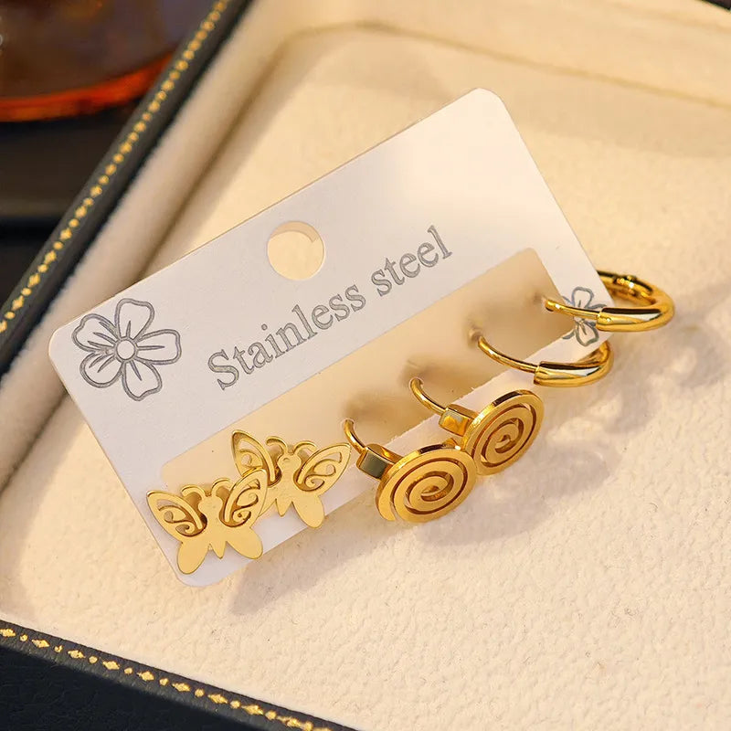 Elegant Butterfly Stainless Steel Earrings Butterfly Mosquito Coil Earrings