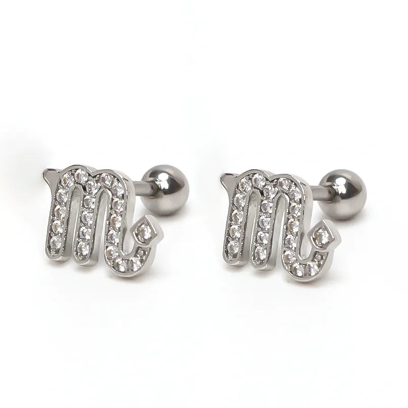 Zodiac Sign Gold-Plated Stainless Steel Earrings