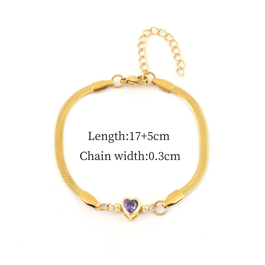 Gold Heart Stainless Steel Bracelet Gold Color4
