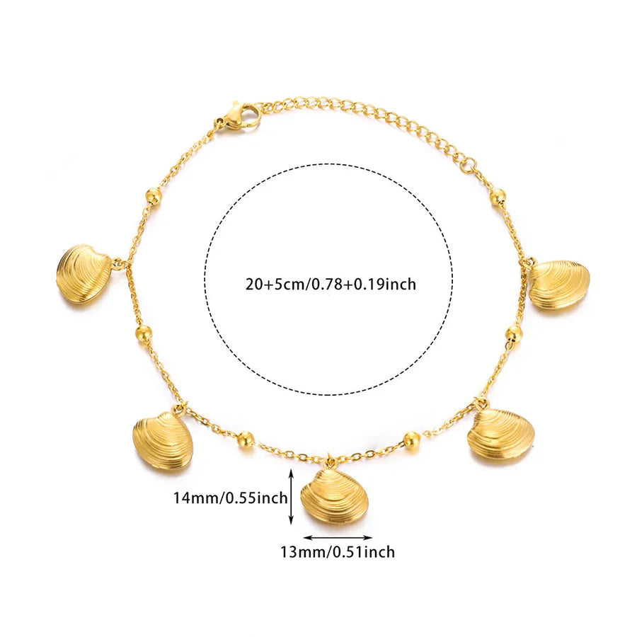 Gold Ocean Anklet with Dolphin & Starfish Charms 3