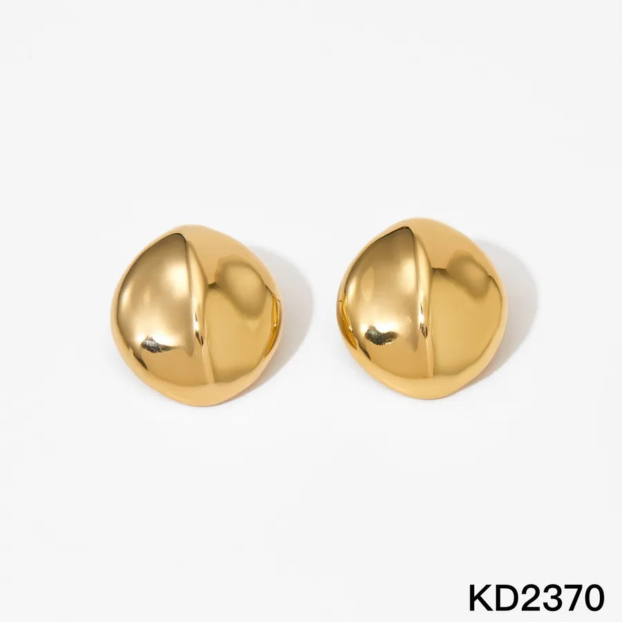 Elegant Geometric Stainless Steel Earrings Gold KD2370