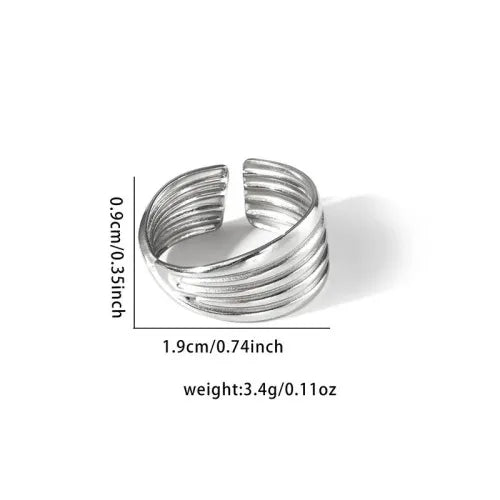 Titanium Steel Fish Tail Ring for Women Adjustable Opening TYR0345$