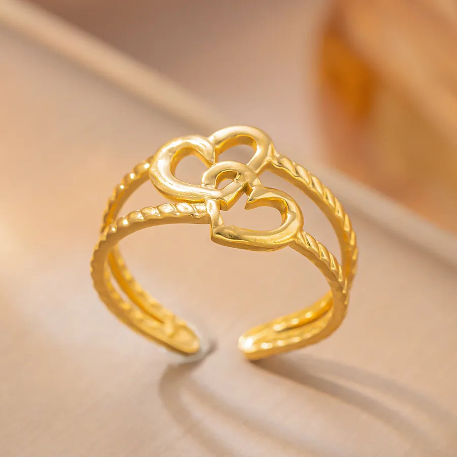 Adjustable Titanium Steel Fashion Ring K75 Gold Ring Adjustable