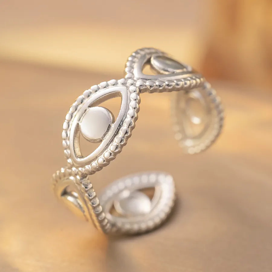 18K Gold Titanium Steel Geometric Open Ring K300 Steel Color Ring Open