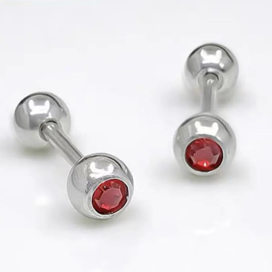 Minimalist Stainless Steel Zirconia Stud Earrings
