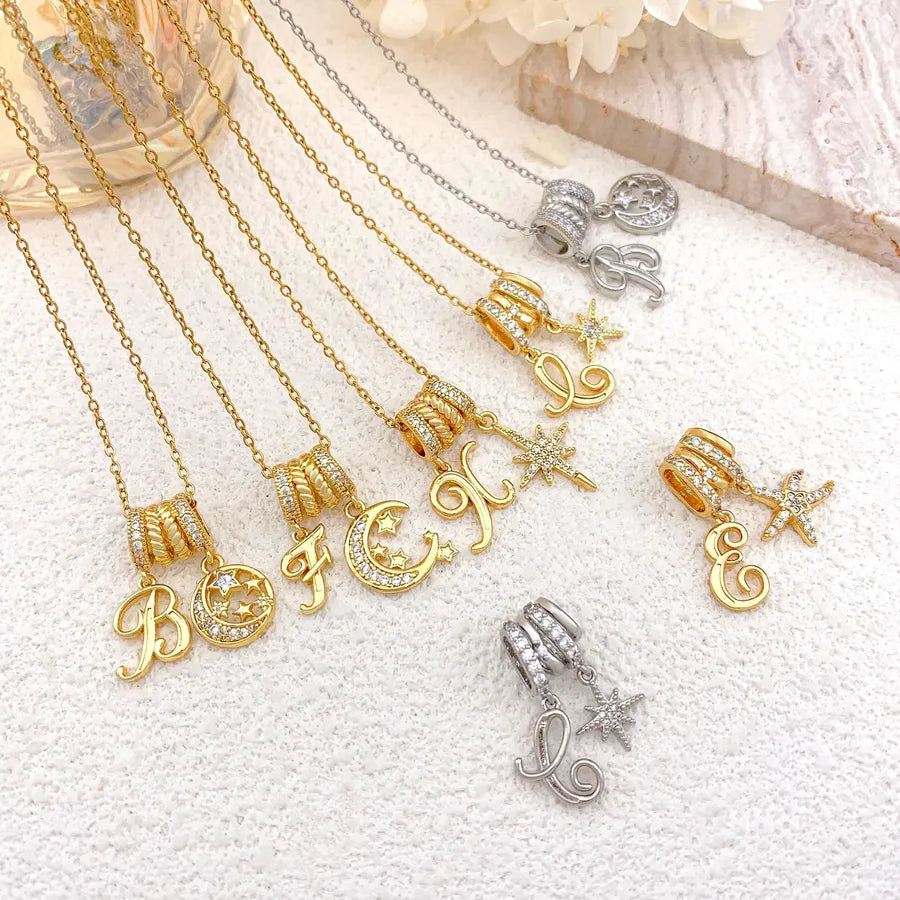 Aurora Star Pendant Necklace – Titanium & Zircon