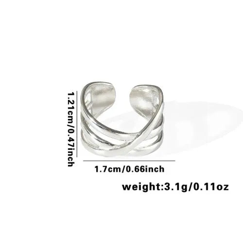 Titanium Steel Fish Tail Ring for Women Adjustable Opening TYR0416