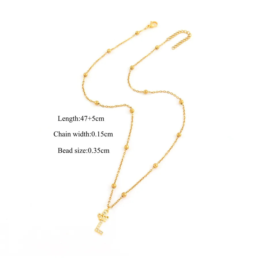 18K Gold Plated Letter Pendant Necklace Gold L