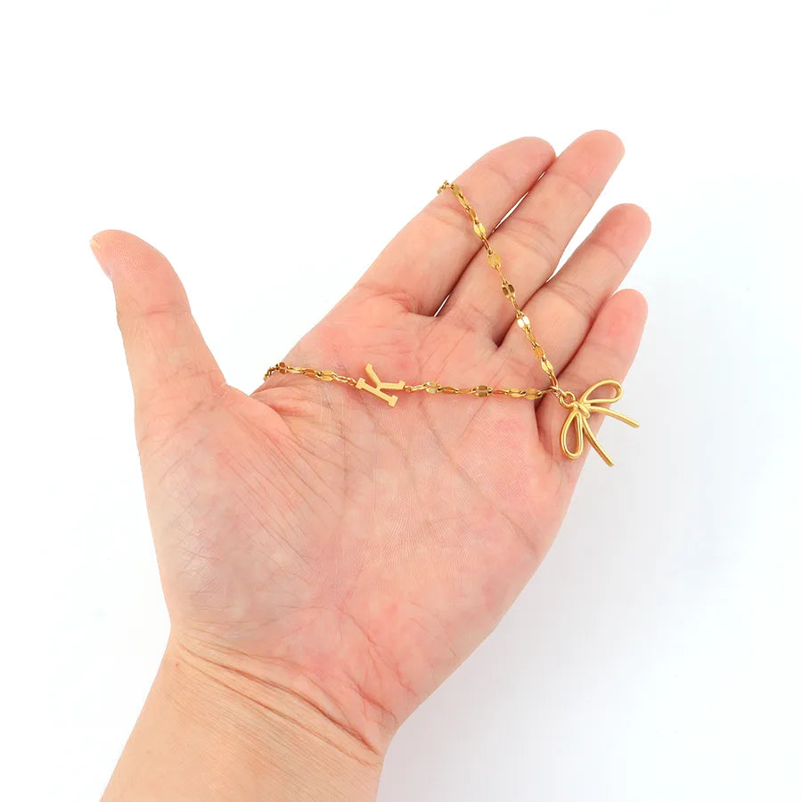 Gold Butterfly Knot Pendant Necklace