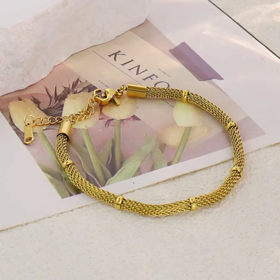 Gold Plated Stainless Steel Asymmetric Bracelet Average Size Gold Style 3