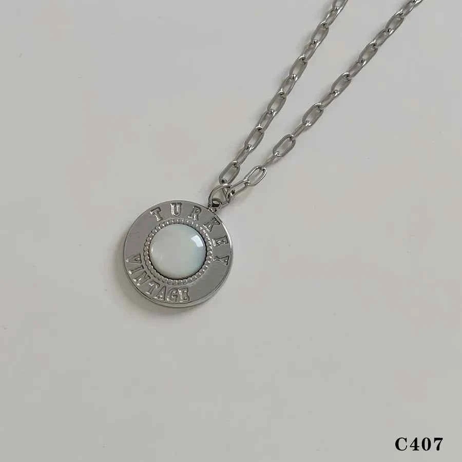 Gold-Plated Stainless Steel Letter Pendant Necklace