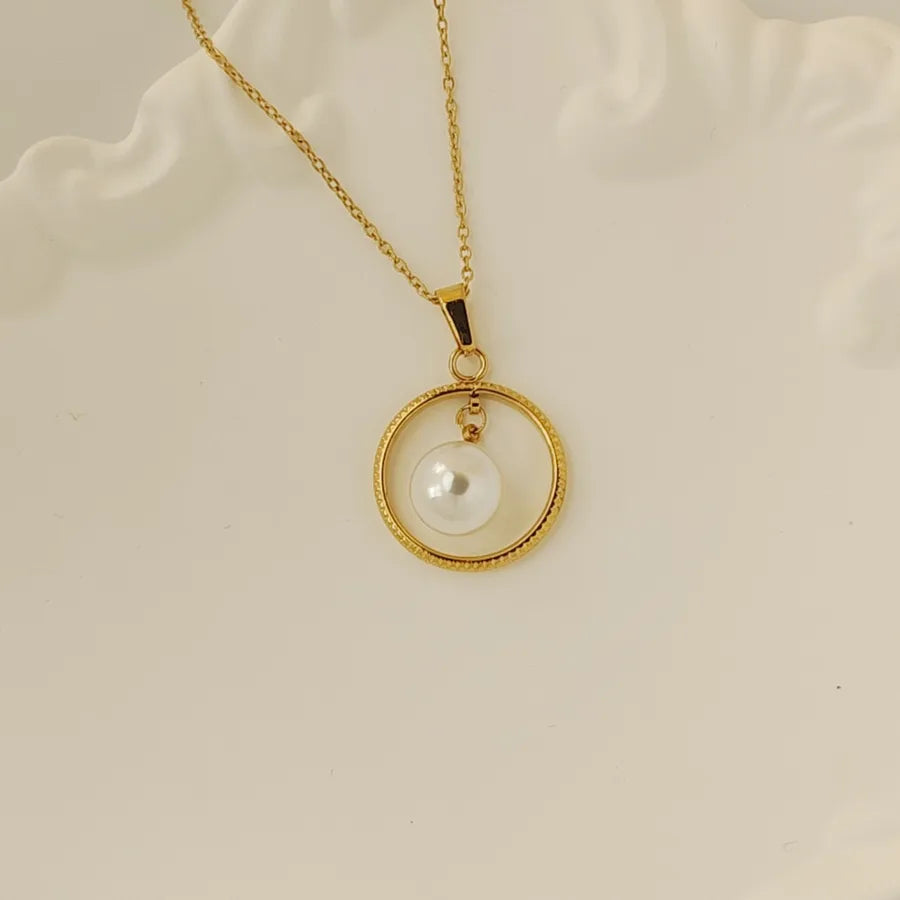 Titanium Steel Moon Pendant Necklace for Women