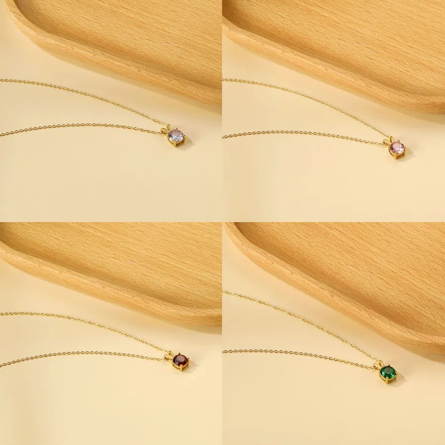 Gold Plated Geometric Diamond Pendant Necklace