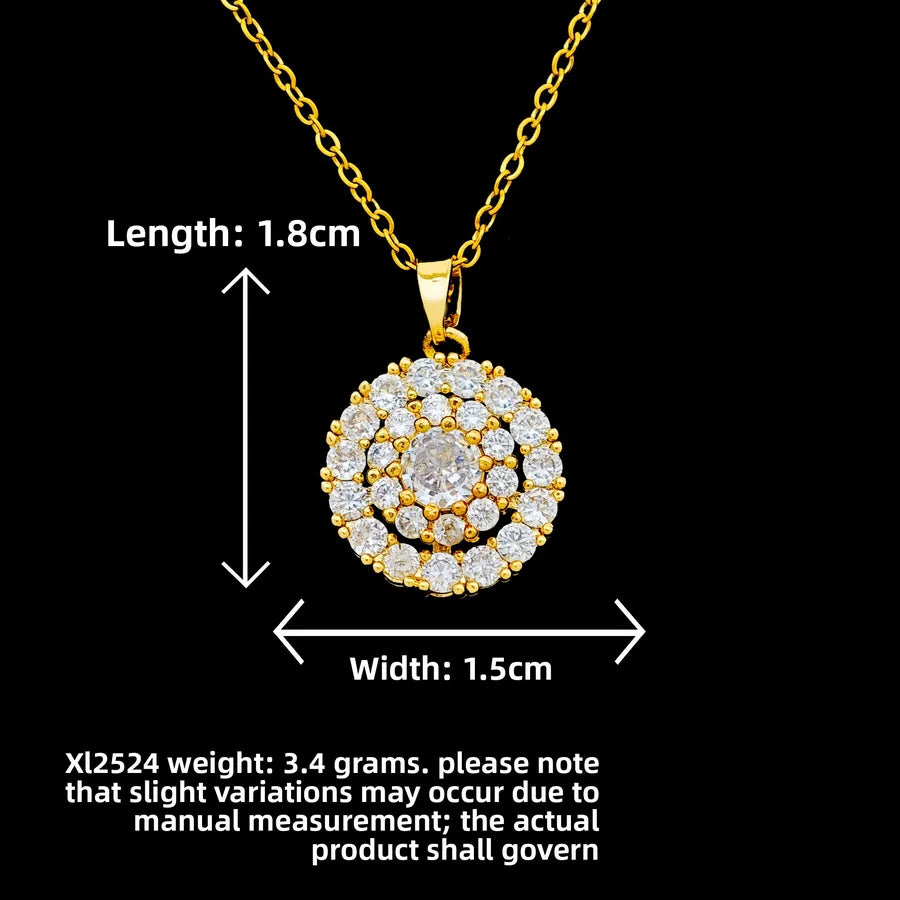 Butterfly & Whale Couple Pendant Necklace XL2524 Rotating Round Necklace Gold