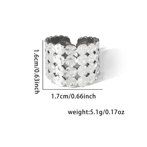 Titanium Steel Fish Tail Ring for Women Adjustable Opening TYR0342$