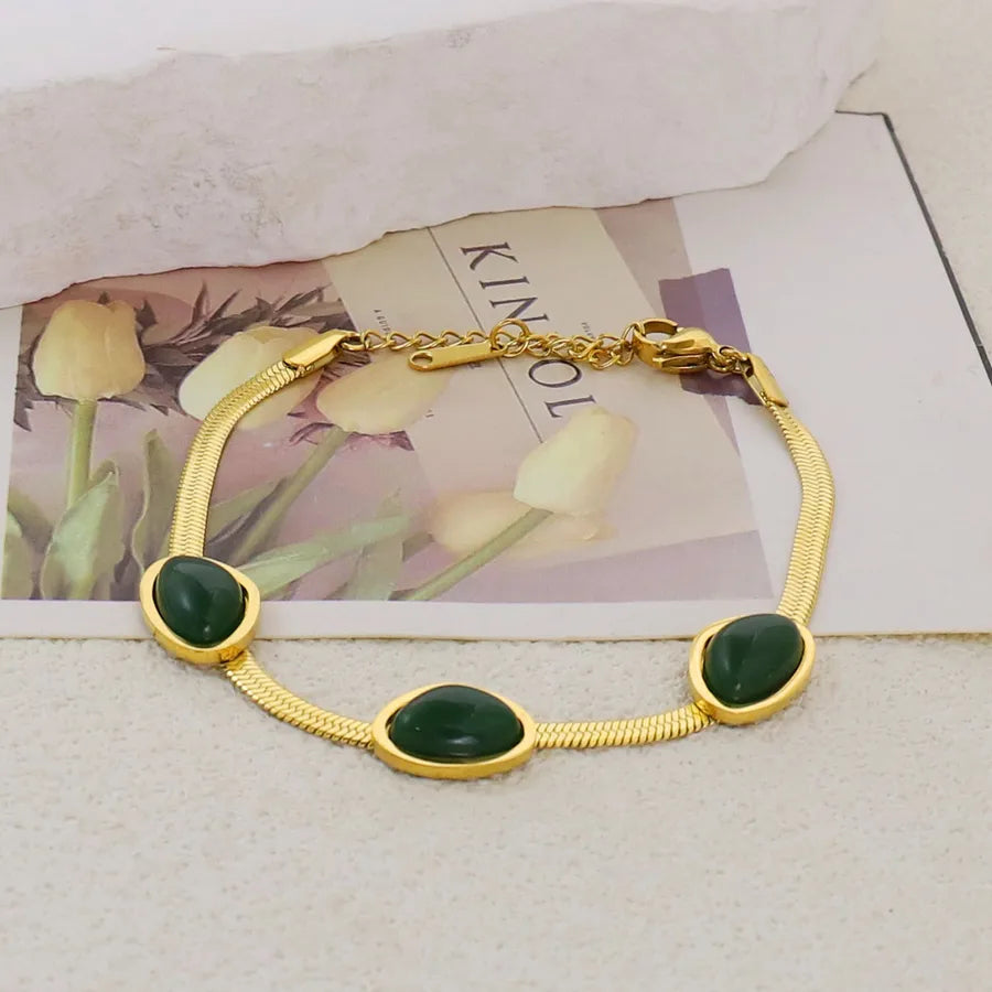 Gold Plated Stainless Steel Asymmetric Bracelet Average Size Gold Style 22