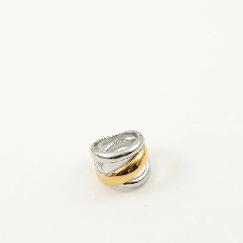 18K Gold Geometric Titanium Steel Ring