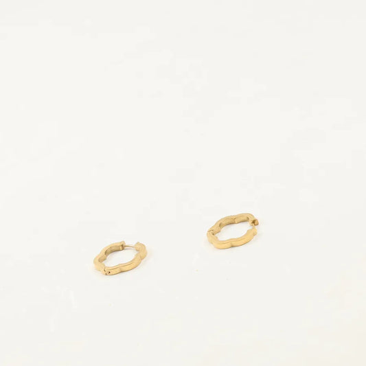 18K Gold Cherry Blossolid Petal Earrings