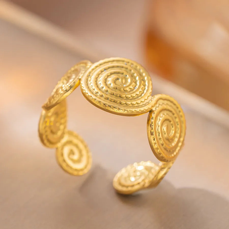 Adjustable Titanium Steel Fashion Ring K91 Gold Ring Adjustable