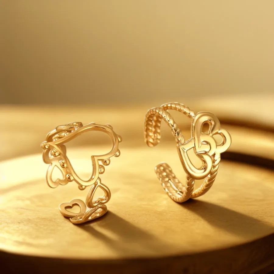 Adjustable Gold Stainless Steel Open Ring