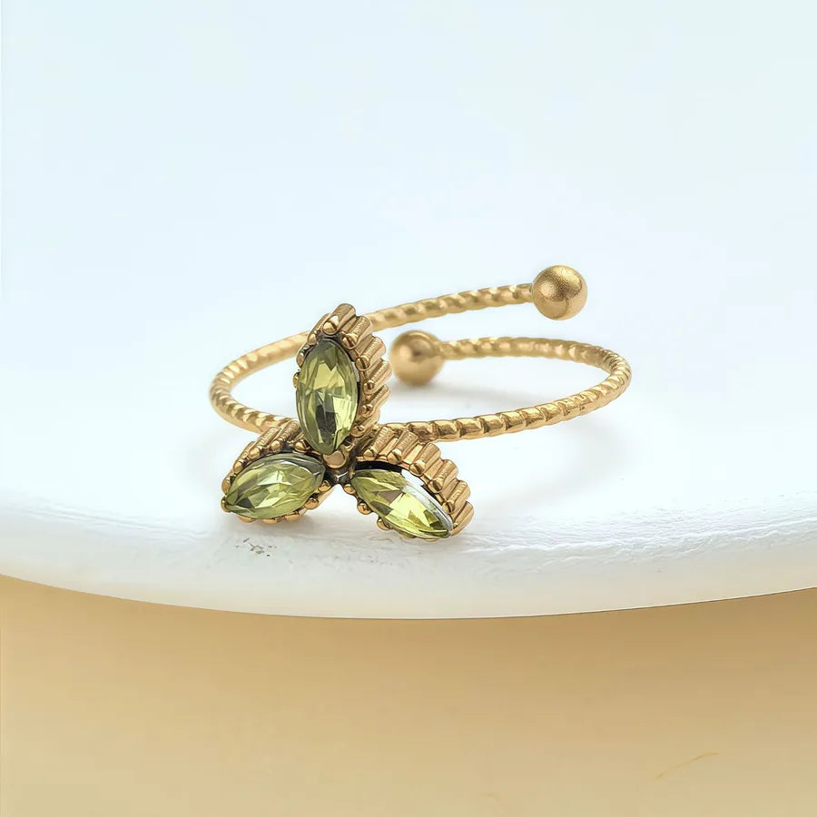 Elegant Rhinestone Knot Stainless Steel Ring JZ-25-09-046