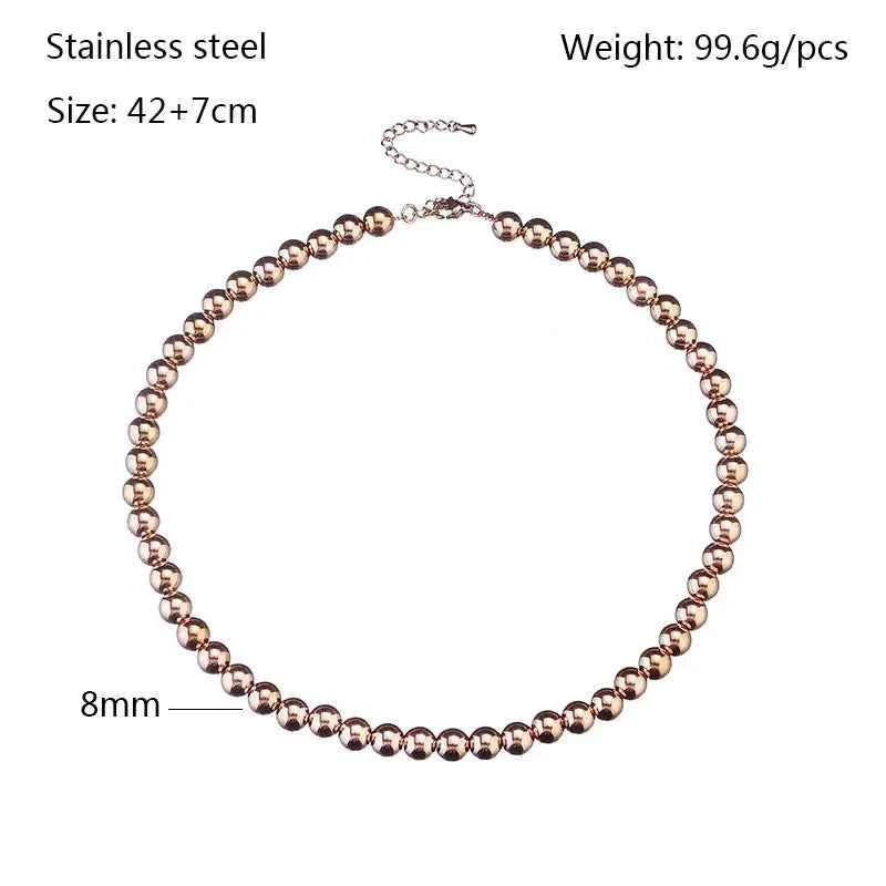 Rose Gold Stainless Steel Geometric Necklace