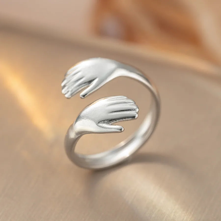 Geometric Titanium Steel Open Ring for Women K420 Steel Color Ring Open