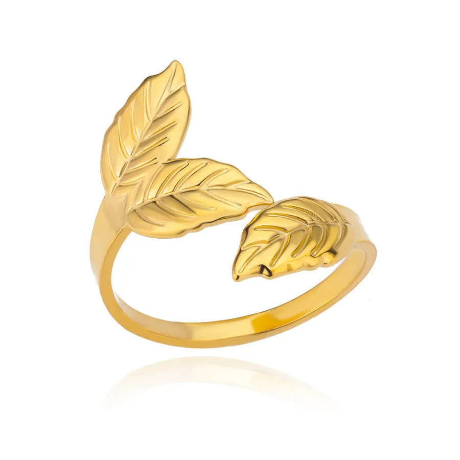Gold Plated Palm Leaf Ring 4