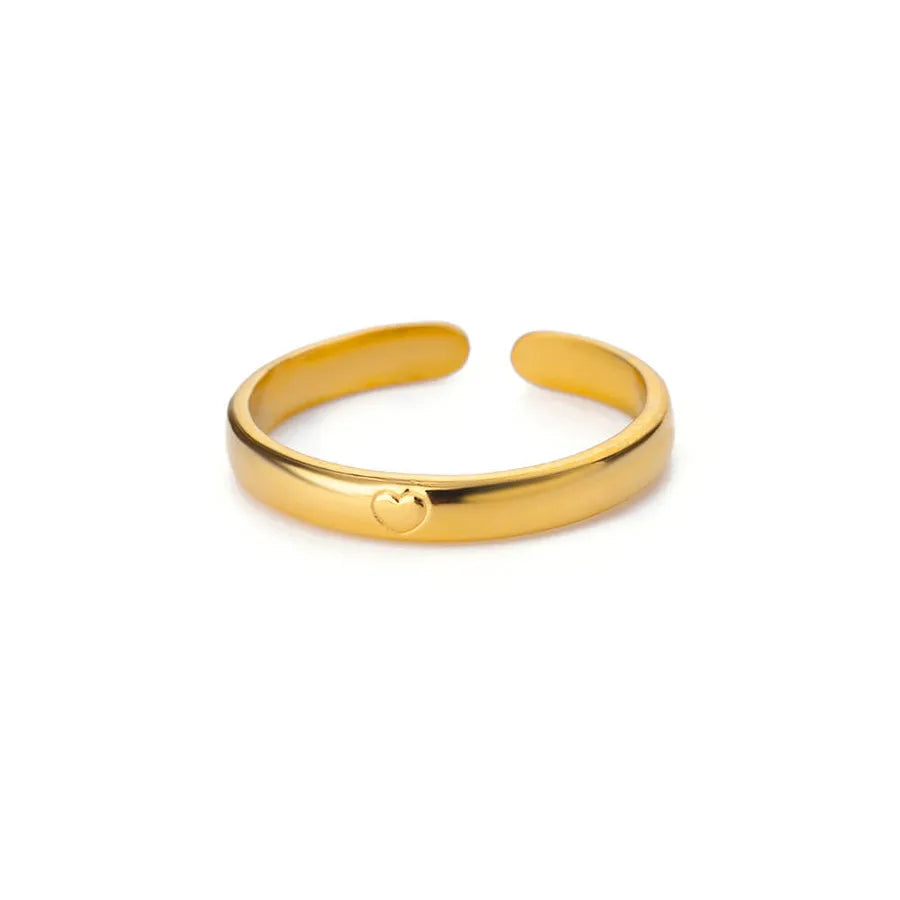 Minimalist 18K Gold Stainless Steel Ring 4