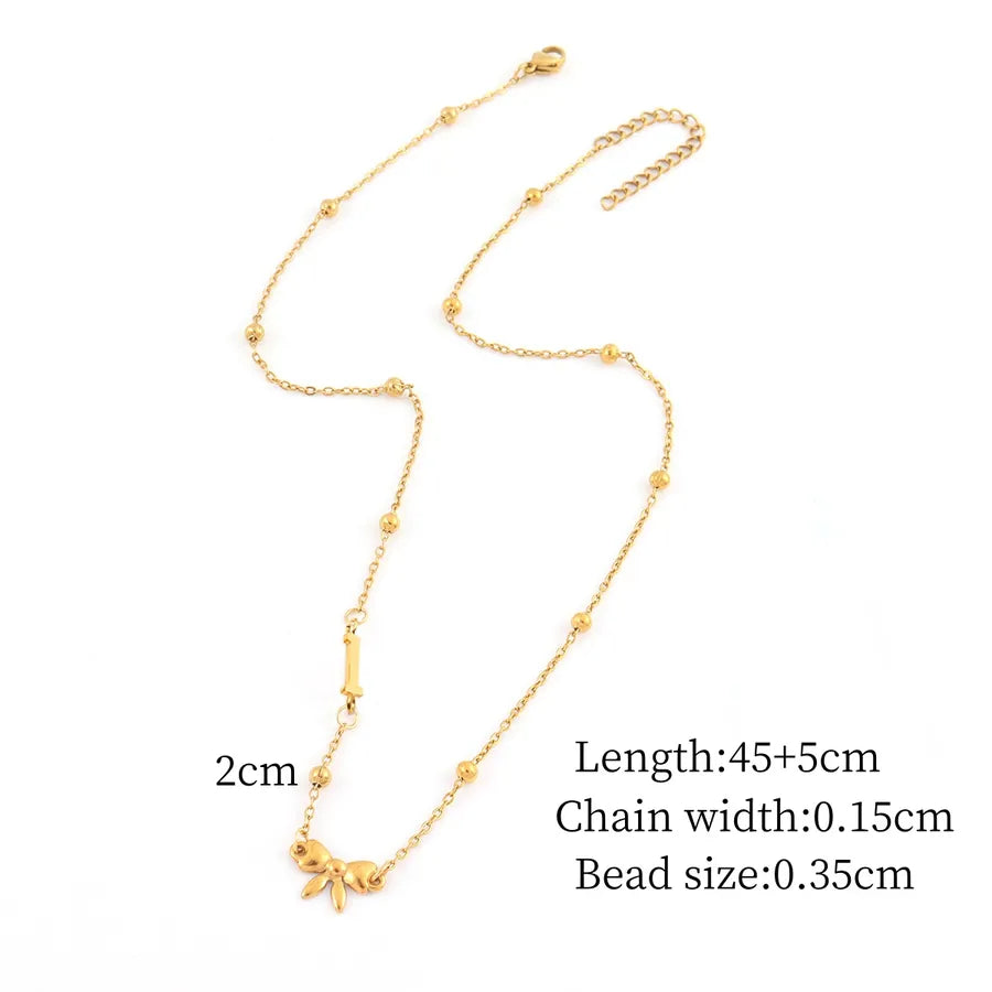 Gold Butterfly Knot Pendant Necklace Gold I