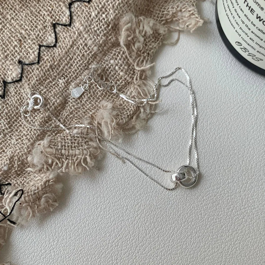 Sterling Silver Double Ring Bracelet