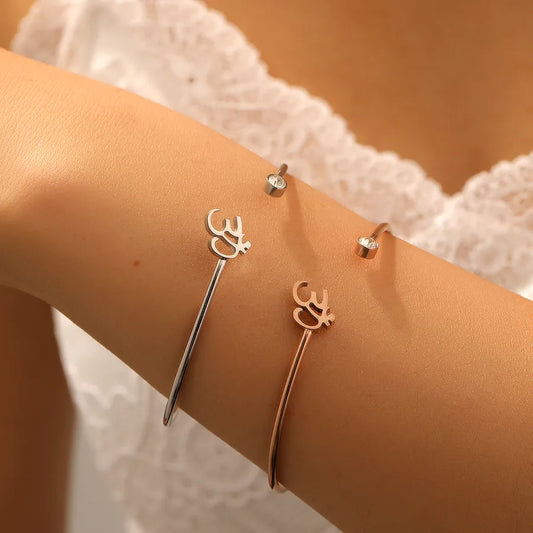 Gold Plated Stainless Steel Digital Bangle