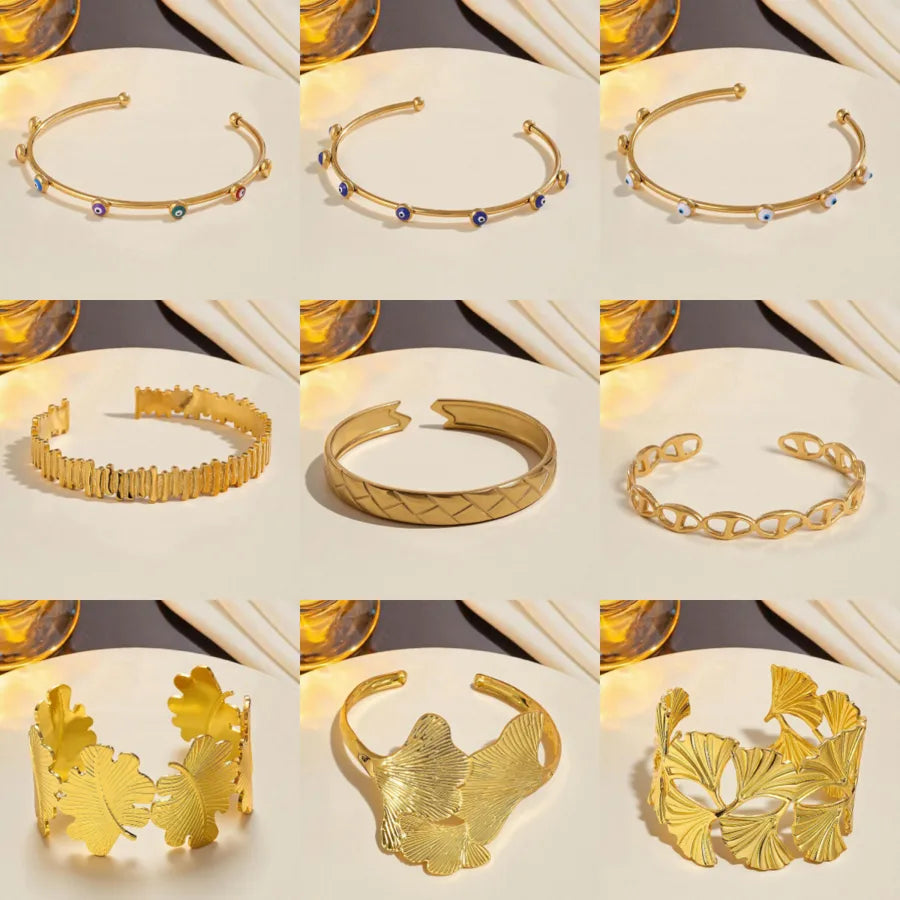 18K Gold PVD Geometric Stainless Steel Bracelet