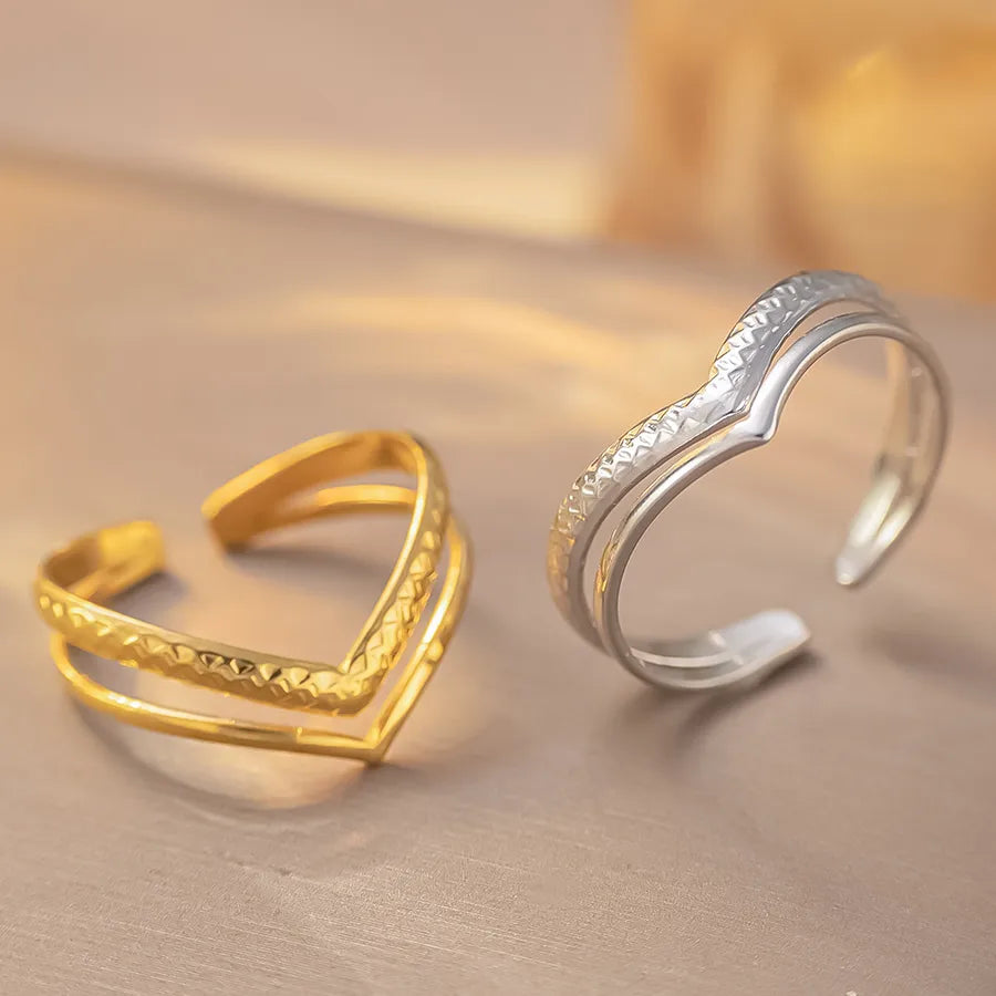Heart-Shaped Titanium Steel Adjustable Ring