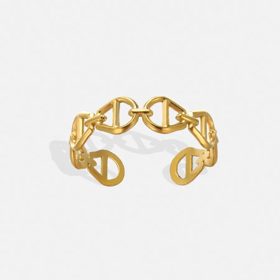 Gold Plated Geometric Open Ring