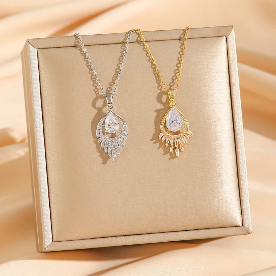 18K Gold Plated Zircon Pendant Necklace