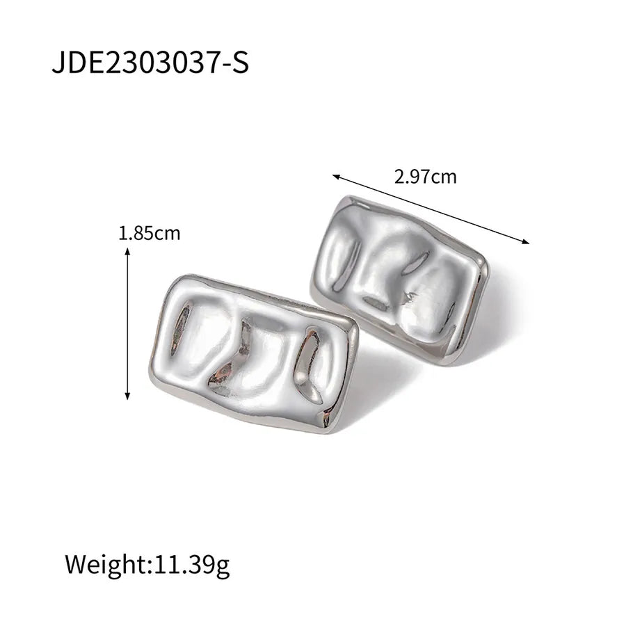 Stainless Steel Geometric Hoop Earrings JDE2303037-S