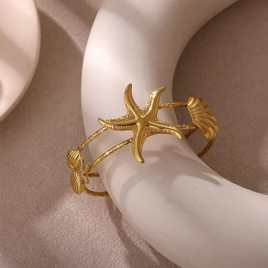 Ocean-Inspired Double Layer Heart & Star Bracelet