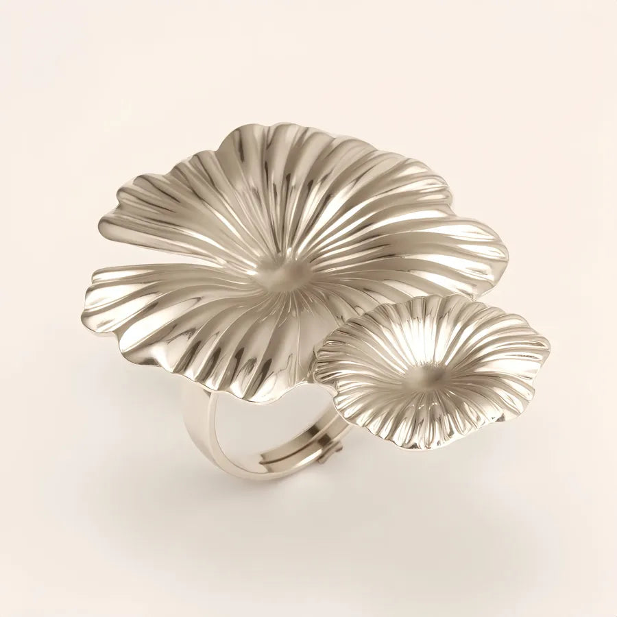 Elegant Stainless Steel Windmill Ring for Women