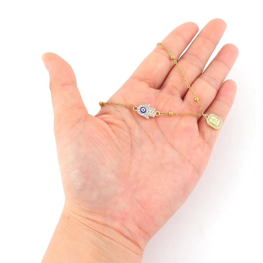 18K Gold Plated Hand of Fatima Pendant Necklace