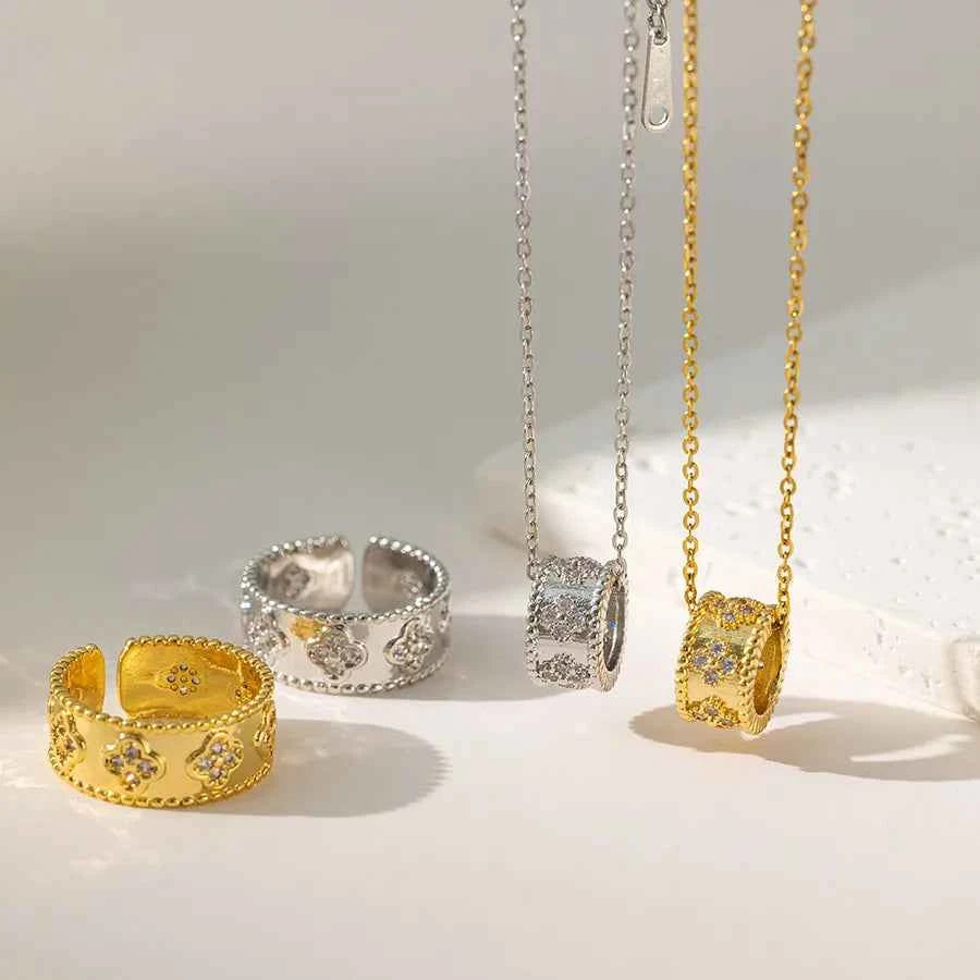 Gold Tornado Pendant Necklace