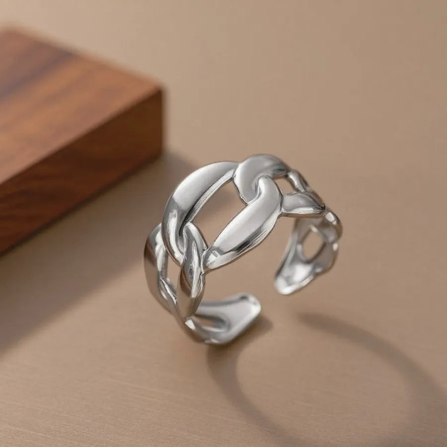 Stainless Steel Geometric Ring Set for Women