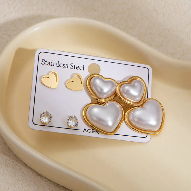 Gold Star & Butterfly Hoop Earrings Love Earrings Set 1163